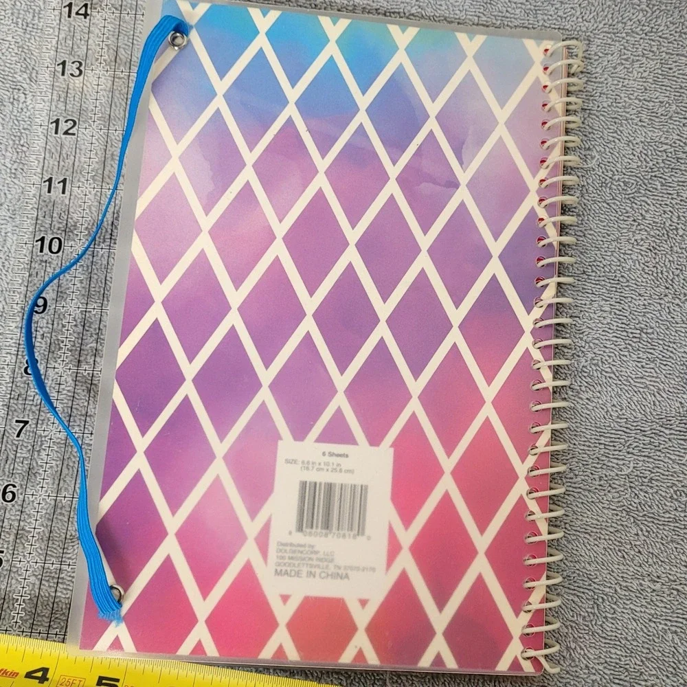Home Finance & Bill Organizer Spiral Notebook Purple Pink Diamond Geometric